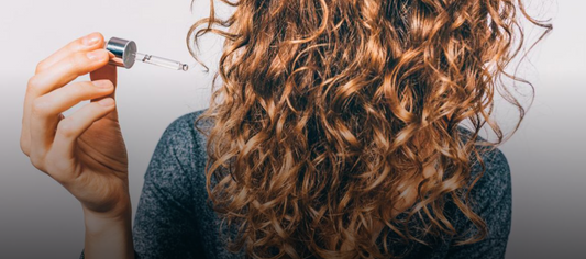 girl with hair serum